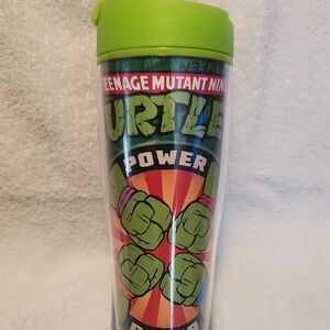 Teenage Mutant Ninja Turtles Power Travel Tumbler - Green Lid 2015 Great Cond